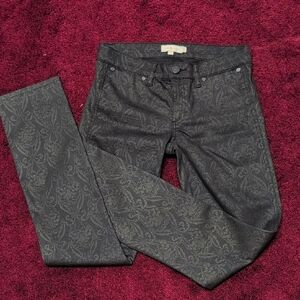 Tory Burch Charcoal Paisley Straight Jeans